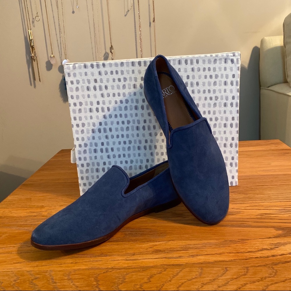 Blue Suede Franco Sarto Loafers, size 7.5